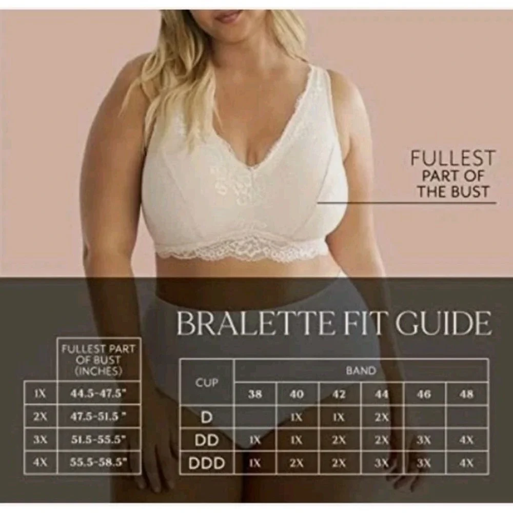 Secret Treasures Full Figure Size 3X Bralette Lot Of 3 - 2 Suntan, 1 Pebble Gray